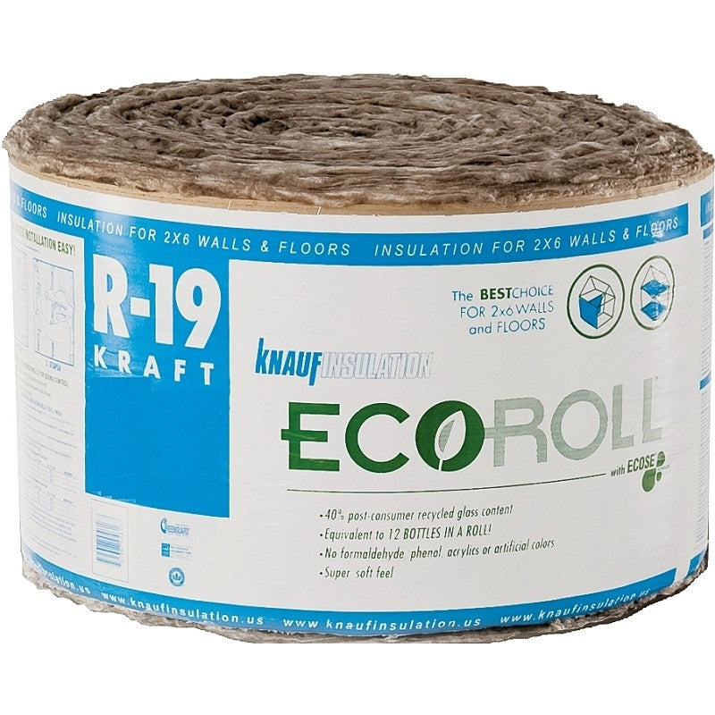 Knauf Insulation KR45TAK Standard Insulation, 39 ft L, 15 in W, R19 R-Value, Fiberglass