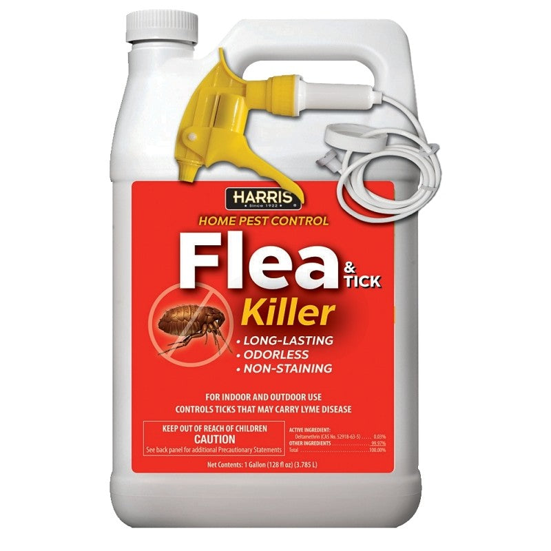Harris HFT-128 Flea and Tick Killer, Liquid, Spray Application, 1 gal