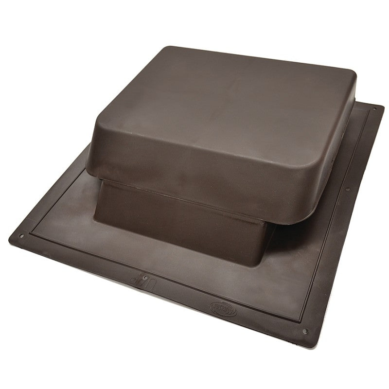 Master Flow IR612BR Roof Louver, 17-1/2 in L, 18-1/2 in W, Resin, Brown, Roof Installation