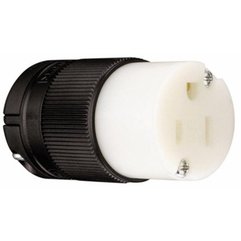 Legrand PS515CCLBCCV4 Connector, 15 A, 125 V Straight Blade, Nylon, Black/White