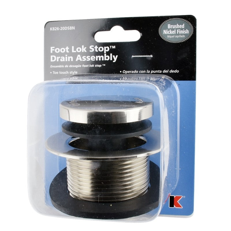 Keeney K826-20DSBN Foot Lok Closure Assembly with Strainer, Brushed Nickel, Specifications: 1-1/2 in Size