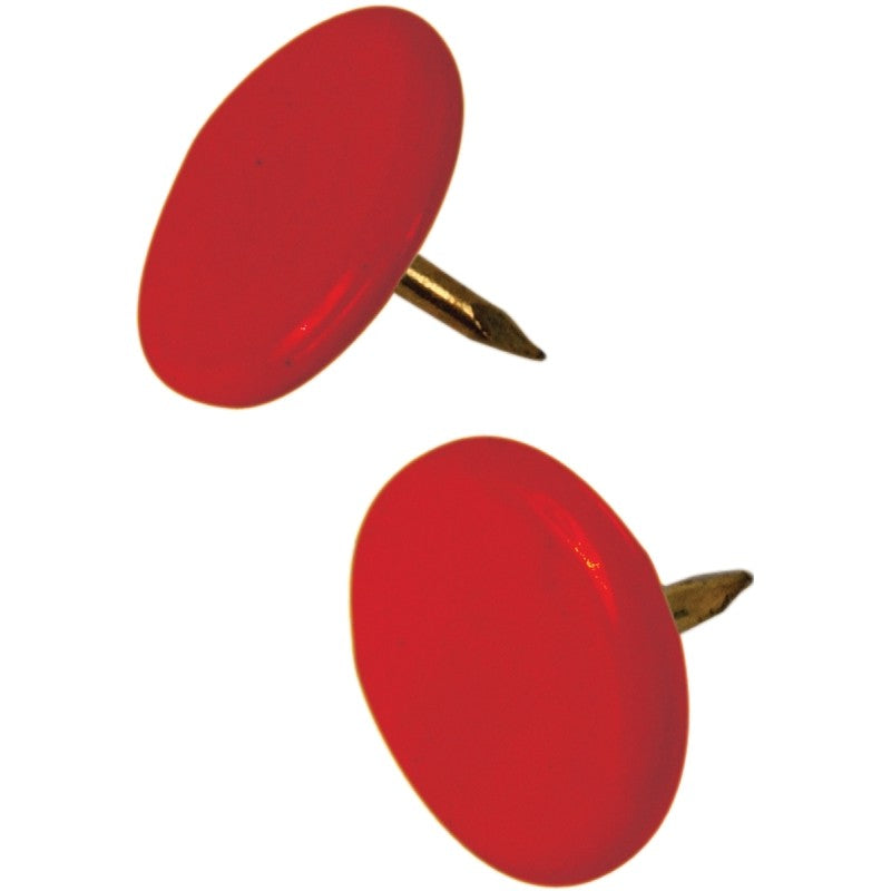 Hillman 122673 Thumb Tack, 15/64 in Shank, Steel, Painted, Red, Cap Head, Sharp Point (Pack of 6)