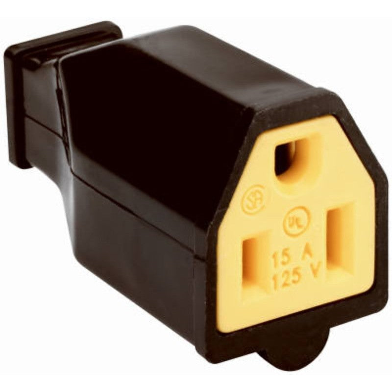 Pass & Seymour SA993BKCC10 Plug and Connector, 2-Pole, 15 A, 125 V, NEMA: NEMA 5-15R, Black