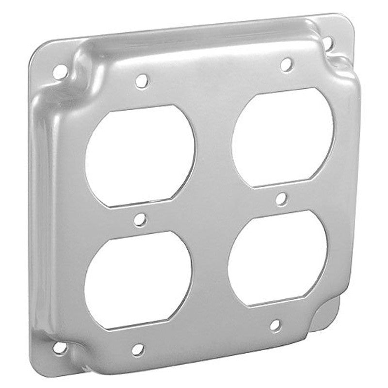 Southwire G1939-UPC Box Cover, 1/2 in L, 4 in W, Square, 4-Gang, Steel, Silver, Galvanized