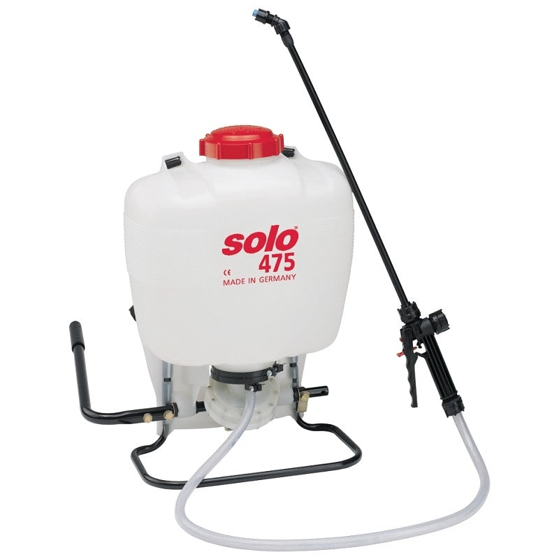 Solo 475-B Backpack Sprayer, 4 gal Tank, 4 ft L Hose, HDPE Tank, 25 ft Horizontal
