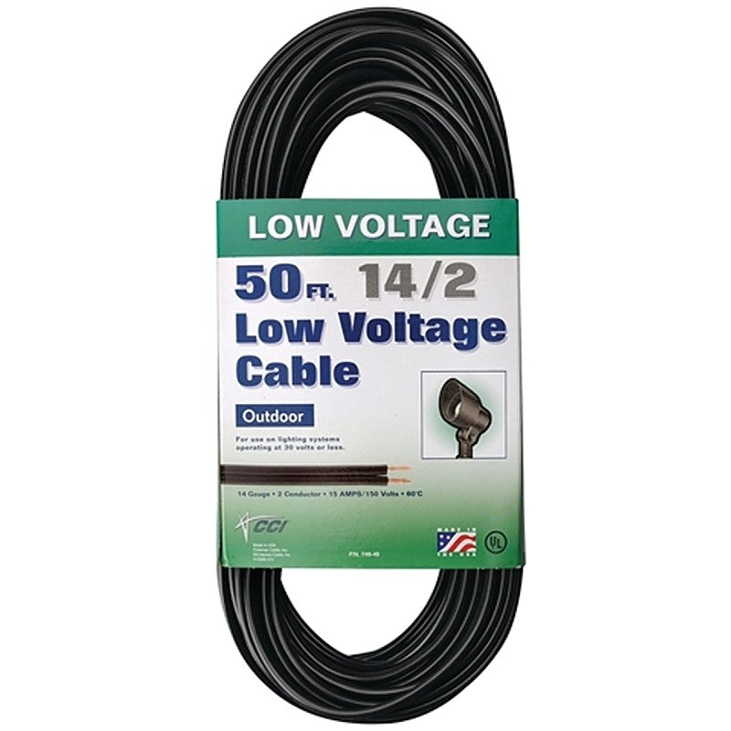 CCI 55213242 Electrical Cable, 14 AWG Wire, 2-Conductor, 50 ft L, 30 V