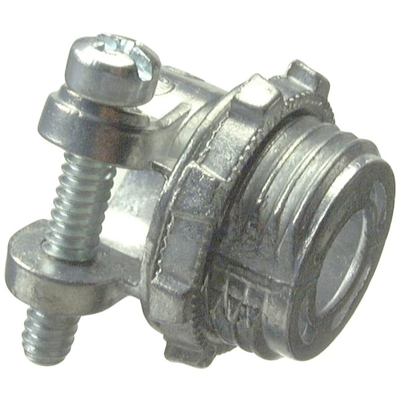 Halex 04212 Series Squeeze Connector, For: 1-1/4 in Steel Flexible Metal Conduit, 1-1/2 in, Zinc