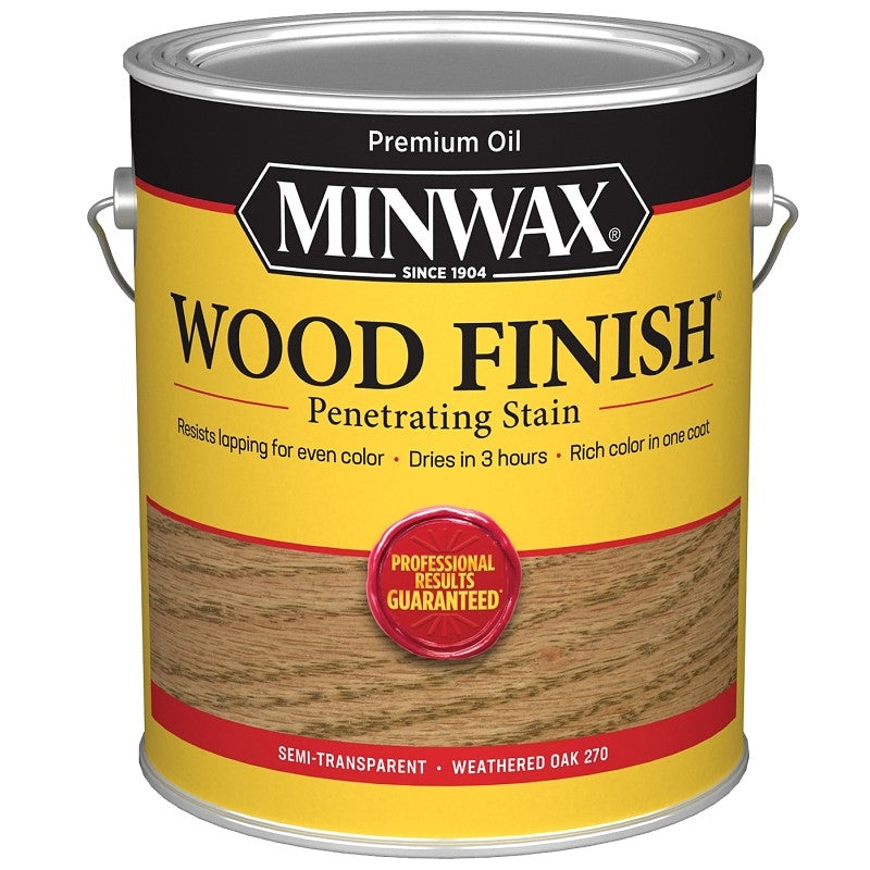 Minwax Wood Finish 710970000 Wood Stain, Weathered Oak, Liquid, 1 gal, Can (Pack of 2)