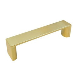 Laurey Metro Series 41004 Cabinet Pull, 4.09 in L Handle, 0.78 in H Handle, 1.18 in Projection, Zinc, Satin Brass