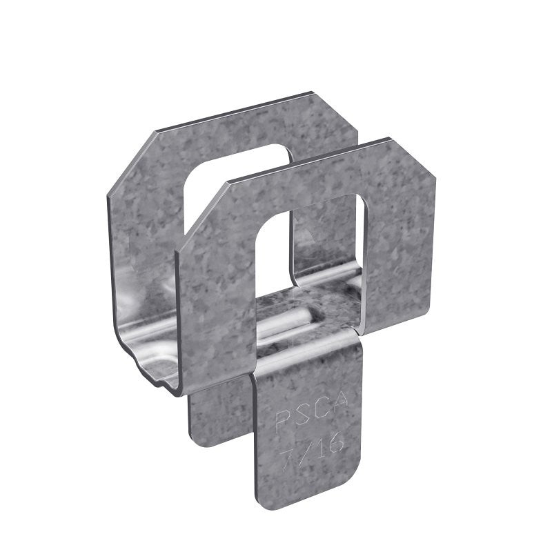 Simpson Strong-Tie PSCA Series PSCA 7/16 Panel Sheathing Clip, 20 ga Thick Material, Steel, Galvanized, 250/PK
