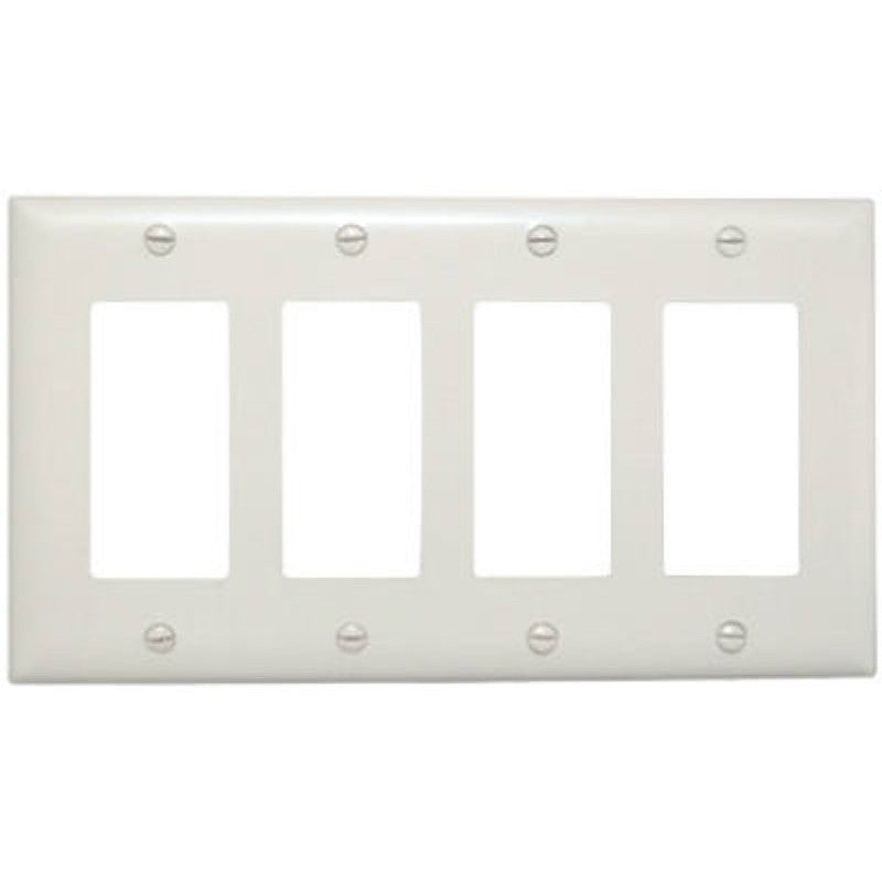 Legrand TradeMaster TP TP264WCC10 Wallplate, 5-1/2 in L, 4 -Gang, Nylon, White