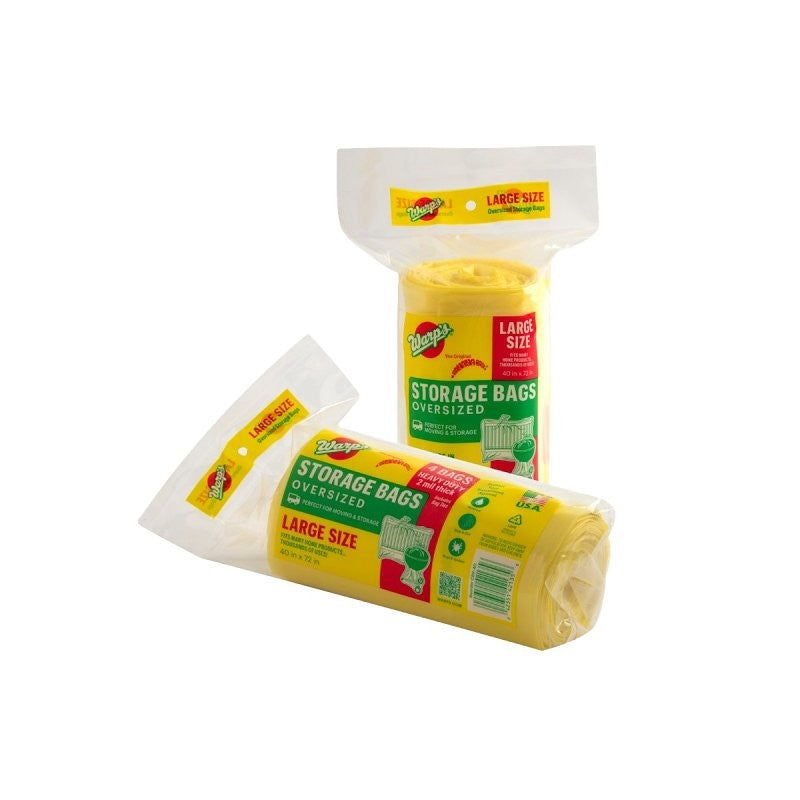 Warp's Banana Bags CB-40 Storage Bag, L, Plastic, Yellow, 40 in L, 72 in W, 2 mil Thick