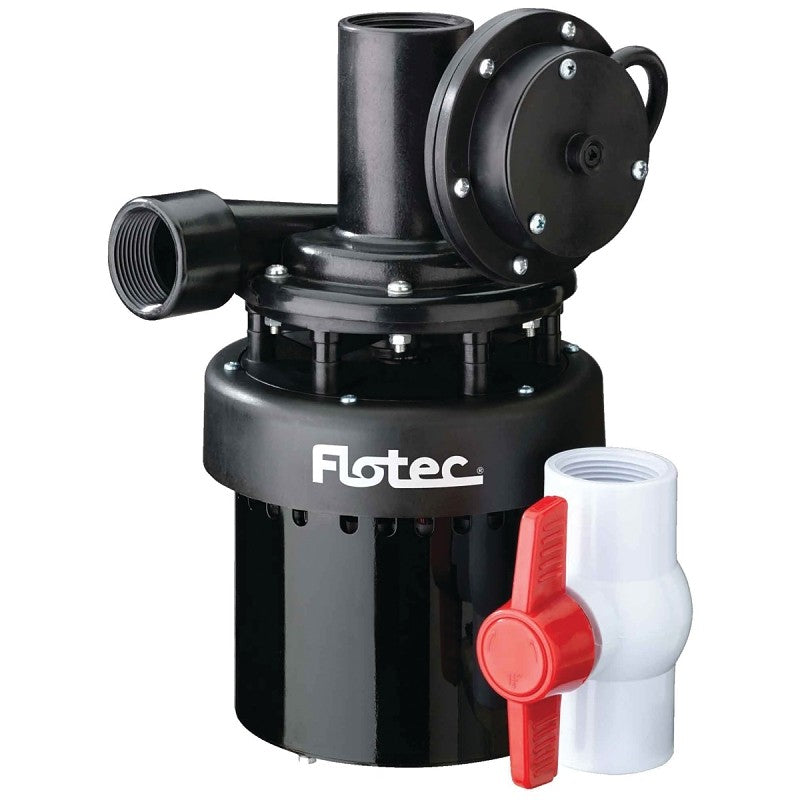 Flotec FPUS1860A Automatic Utility Sink Pump, 1-Phase, 2.2 A, 115 V, 0.33 hp, 1-1/4 in Outlet, 31 gpm, Thermoplastic