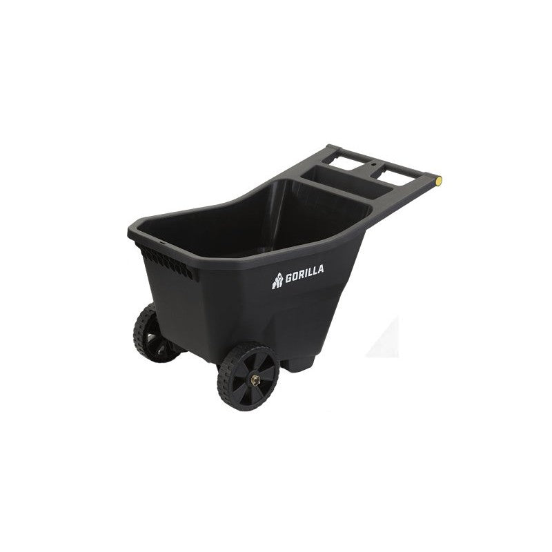 Gorilla Carts GCY Series GCY-45 Yard Cart, 300 lb, 4.5 cu-ft Deck, Polypropylene Deck, 2-Wheel, 9 in Wheel, Black