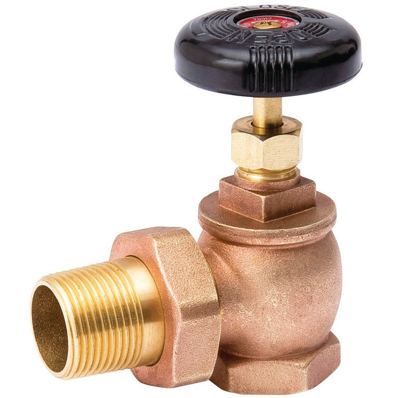 B & K 109-307 Steam Radiator Valve, Angled, Brass/Bronze, 4.9 in L x 4.8 in W x 2.6 in H Dimensions