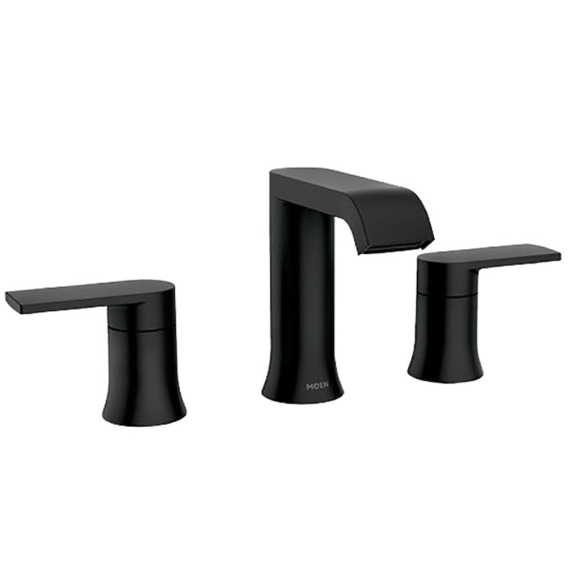 Moen Genta Series 84763BL Bathroom Faucet, 1.2 gpm, 2-Handle, 3-Faucet Hole, Metal, Matte Black, Lever Handle