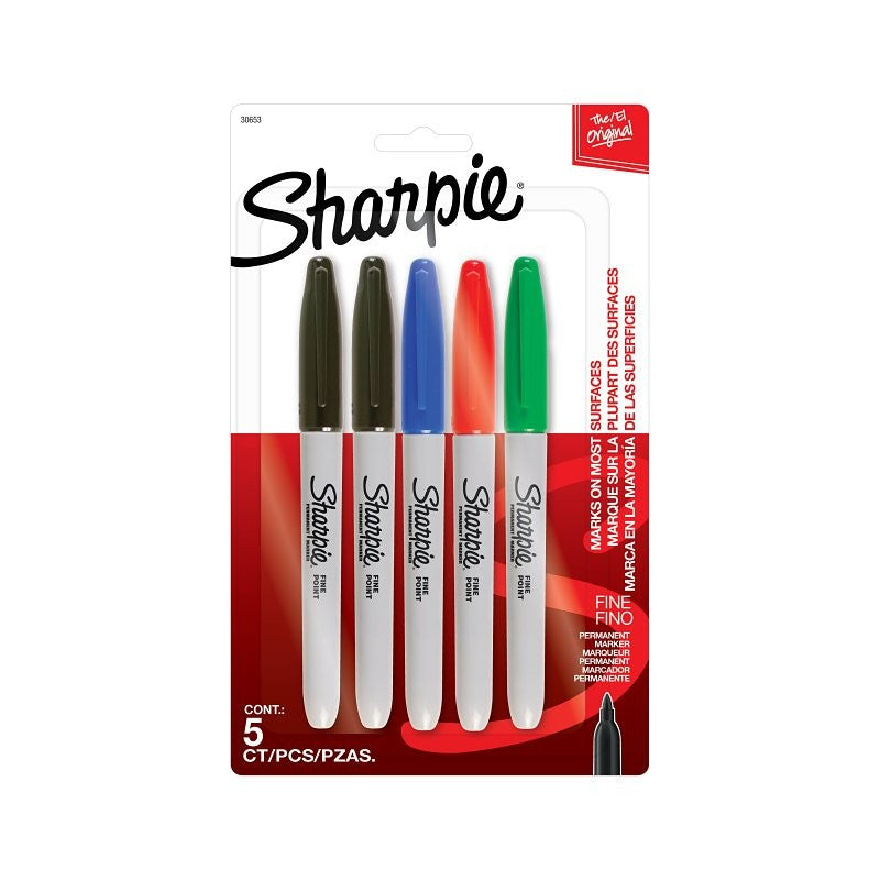 Sharpie 30653-SH Permanent Marker, Fine Point Lead/Tip (Pack of 6)