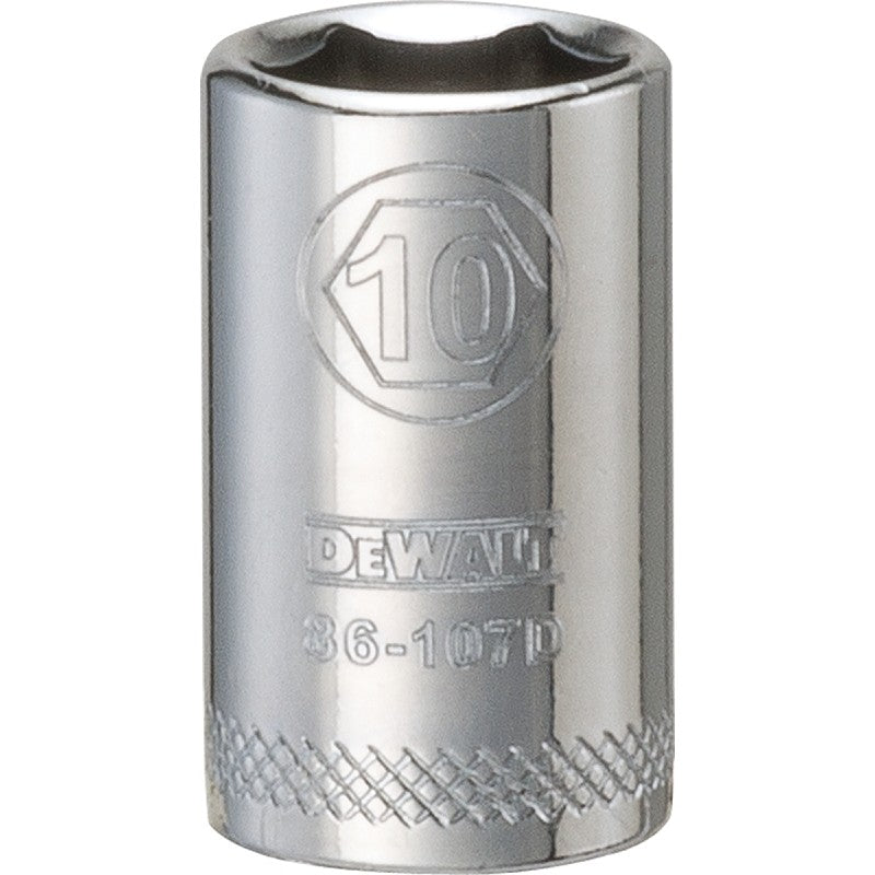 DEWALT DWMT86107OSP Hand Socket, 10 mm Socket, 1/4 in Drive, 6-Point, Vanadium Steel, Polished Chrome