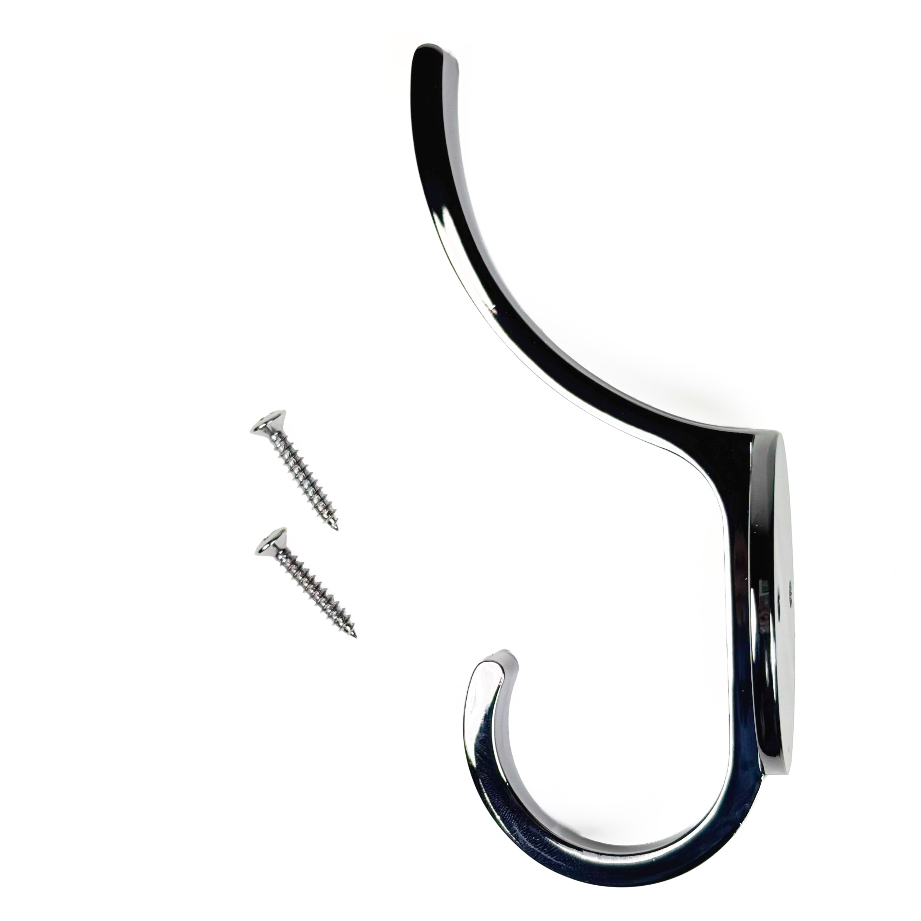 Modern Coat And Hat Hook 5-1/2 Inch Black Chrome (POS)