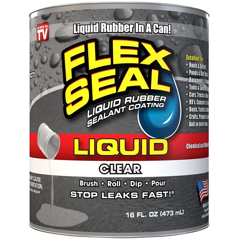 Flex Seal LFSCLRR16 Rubberized Coating, Clear, 16 oz