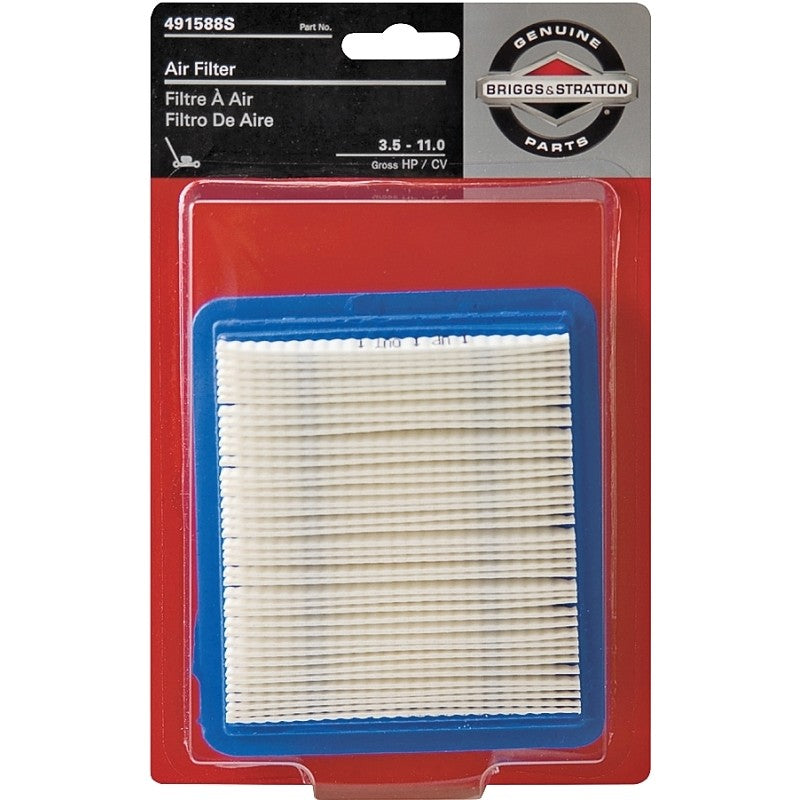 Briggs & Stratton 5043K Air Filter, Paper Filter Media, 5-1/4 in L x 4-1/4 in W x 3/4 in H