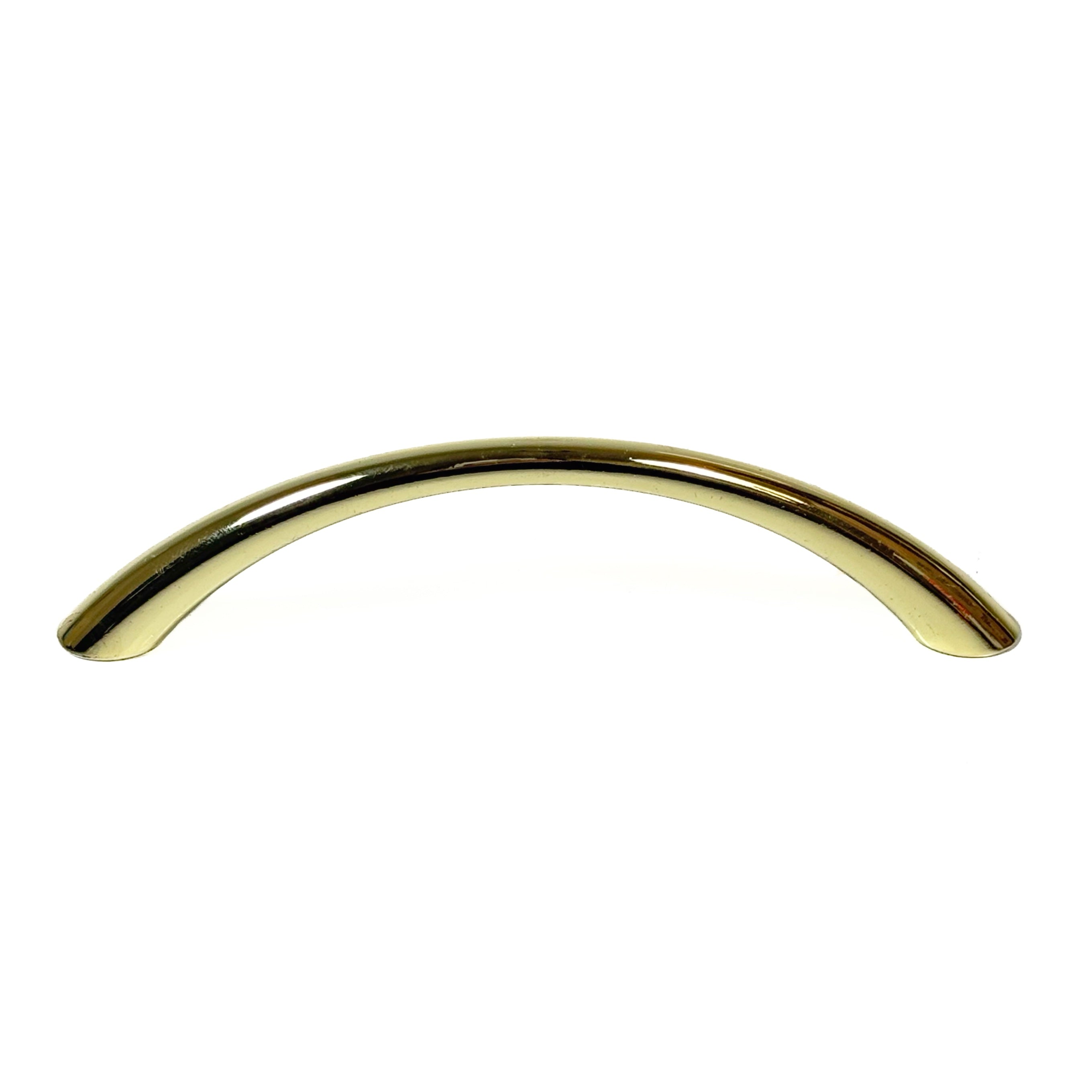 Arched Cabinet and Door Pull 3-3/4 Inch Center Bright Brass 10 Pack