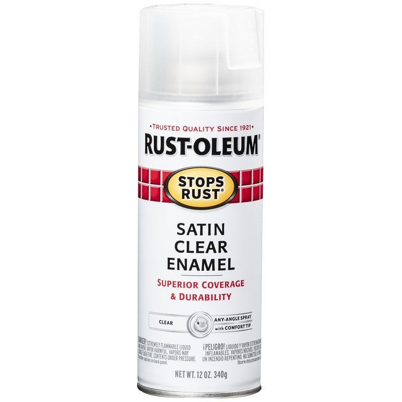 Rust-Oleum 285092 Rust Preventative Spray Paint, Satin, Clear, 12 oz, Can (Pack of 6)