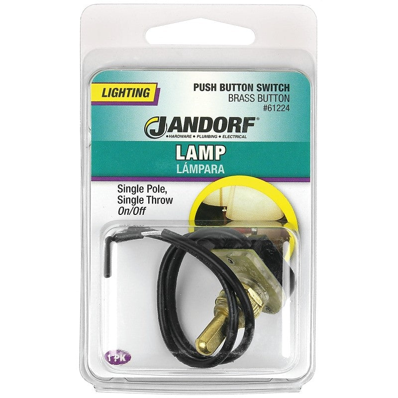 Jandorf 61224 Switch, 3/6 A, 125/250 VAC, SPST, Lead Wire Terminal, Black