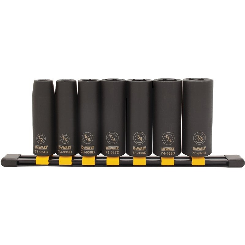 DEWALT DWMT74448OSP Series Socket Set, Includes: 1/2 in, 9/16 in, 5/8 in, 11/16 in, 3/4 in, 13/16 in and 7/8 in Sockets