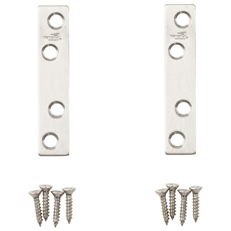 National Hardware N348-367 Mending Brace, 3 in L, 5/8 in W, Stainless Steel, Screw Mounting