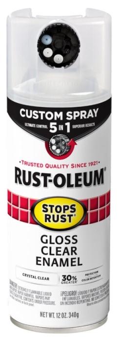 Rust-Oleum 376885 5-In-1 Enamel Paint, Gloss, Clear, 12 oz, Aerosol Can