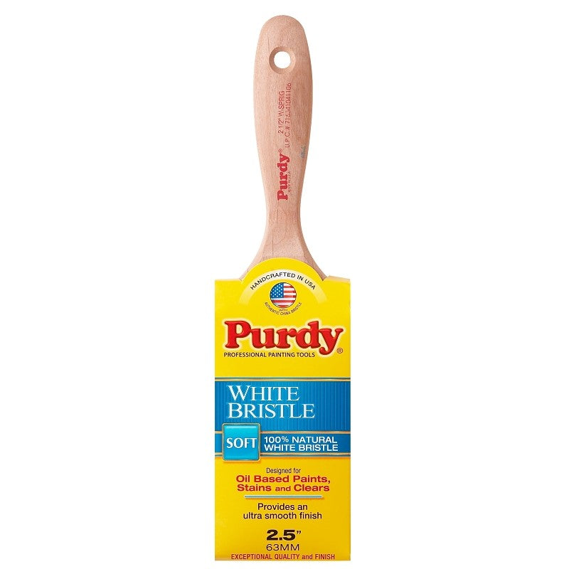 Purdy 380425 Trim Brush, Natural White, Hardwood Handle, 2-1/2 in W, Flat Brush, China Bristle, Beaver Tail Handle