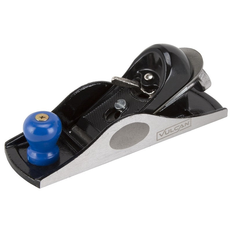 Vulcan JLO-064 Block Plane, 1-5/8 in W Blade, Alloy Steel Blade, Cast Iron Body, Front Knob Handle