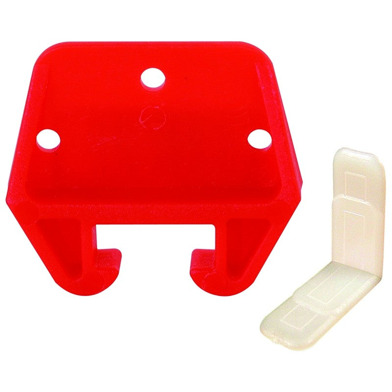 Prime-Line R 7082 Drawer Track Guide Kit, 25/32 in W Dimensions, For: 9/32 x 3/4 in Track, Plastic, Red