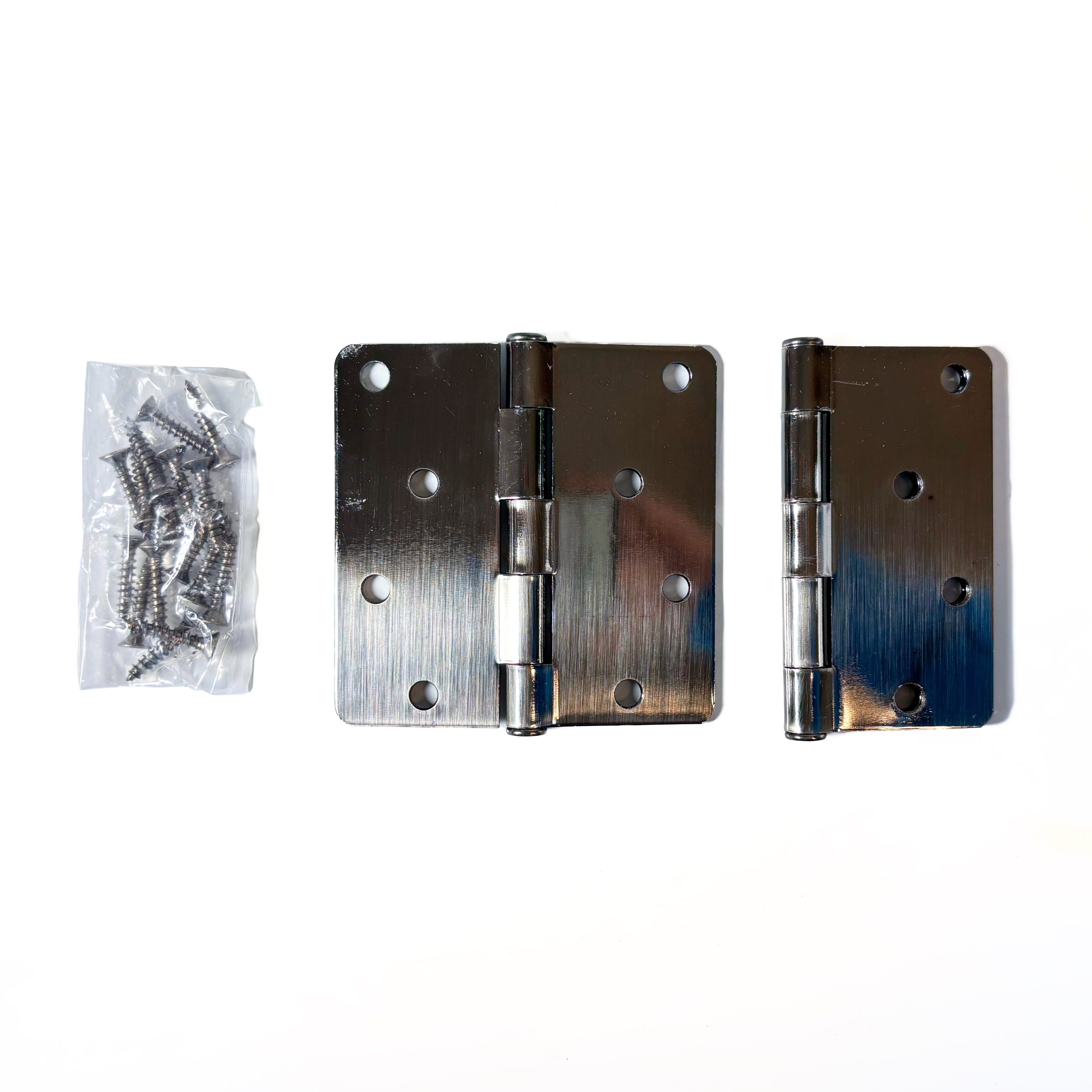 Door Hinges 4 Inch 1/4 Radius Pewter 2 Pack