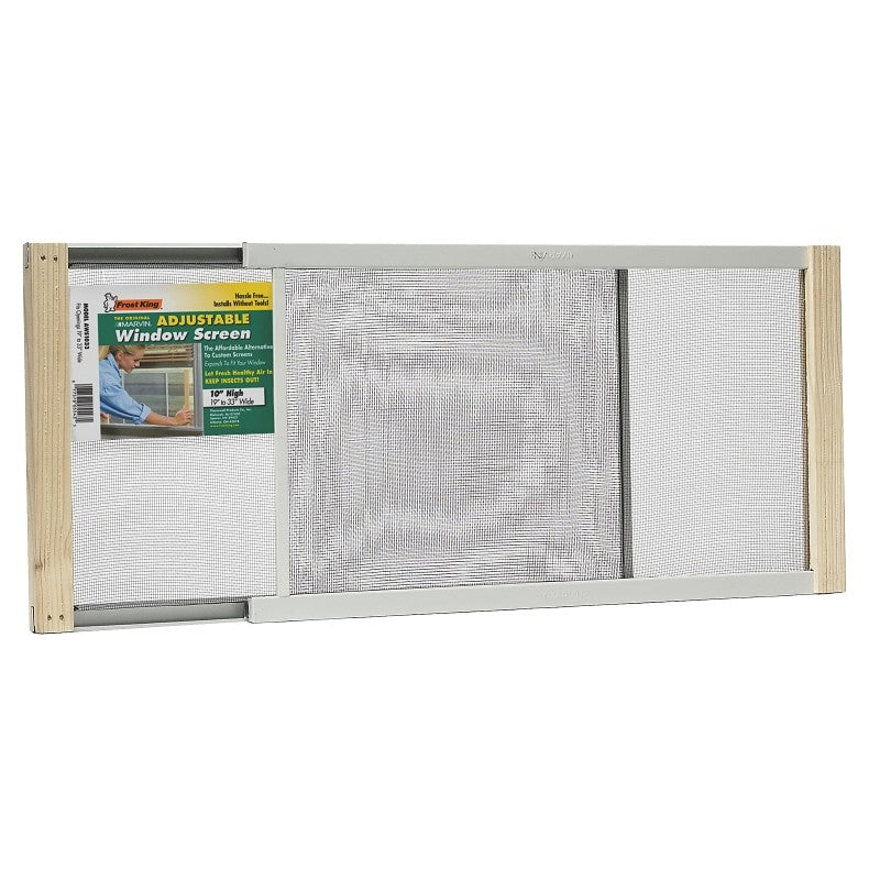 Frost King W.B. Marvin AWS1033 Window Screen, 10 in L, 19 to 33 in W, Aluminum