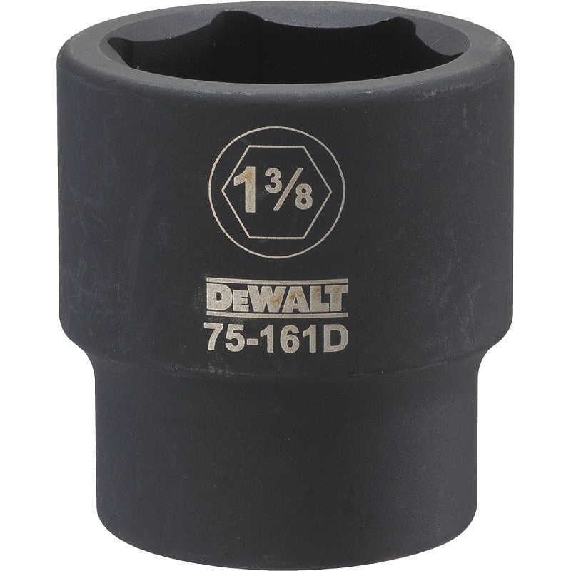 DEWALT DWMT75161OSP Impact Socket, 1-3/8 in Socket, 7/8 in D Socket, 3/4 in Drive, 6-Point, CR-440 Steel, Black Oxide