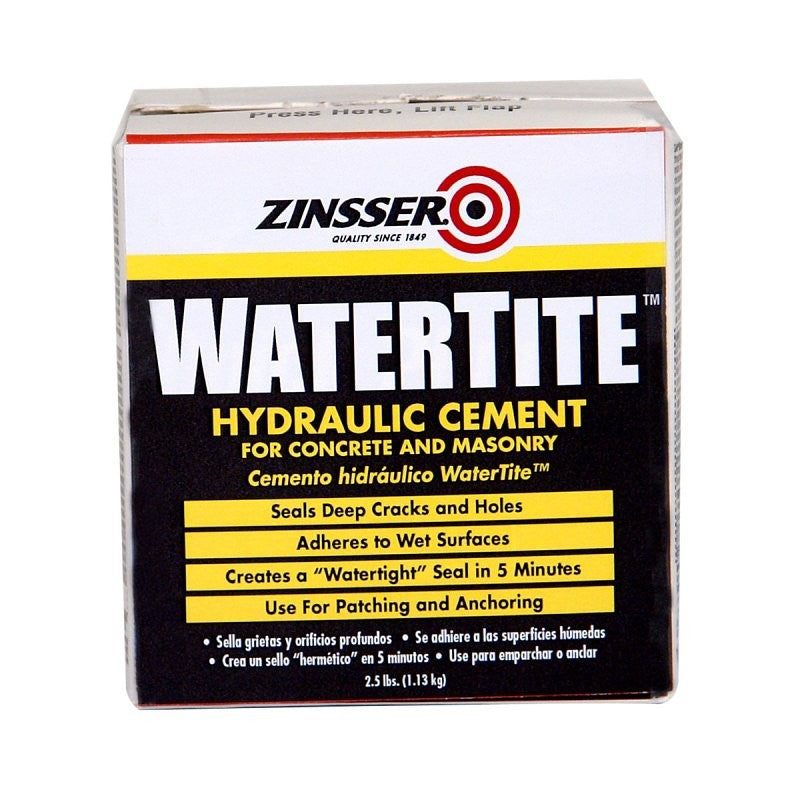 Zinsser Watertite 05074 Hydraulic Cement, Gray, Solid, 2.5 lb, Carton