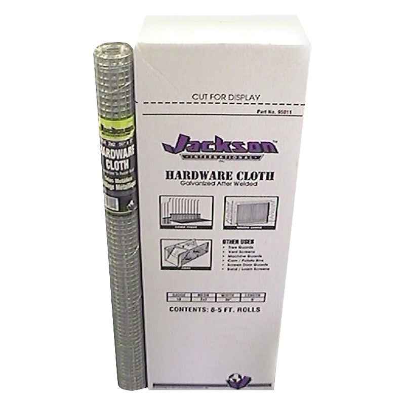 Jackson Wire 11 03 13 13 Hardware Cloth, 5 ft L, 36 in W, 19 Gauge, 1/2 x 1/2 in Mesh, Galvanized