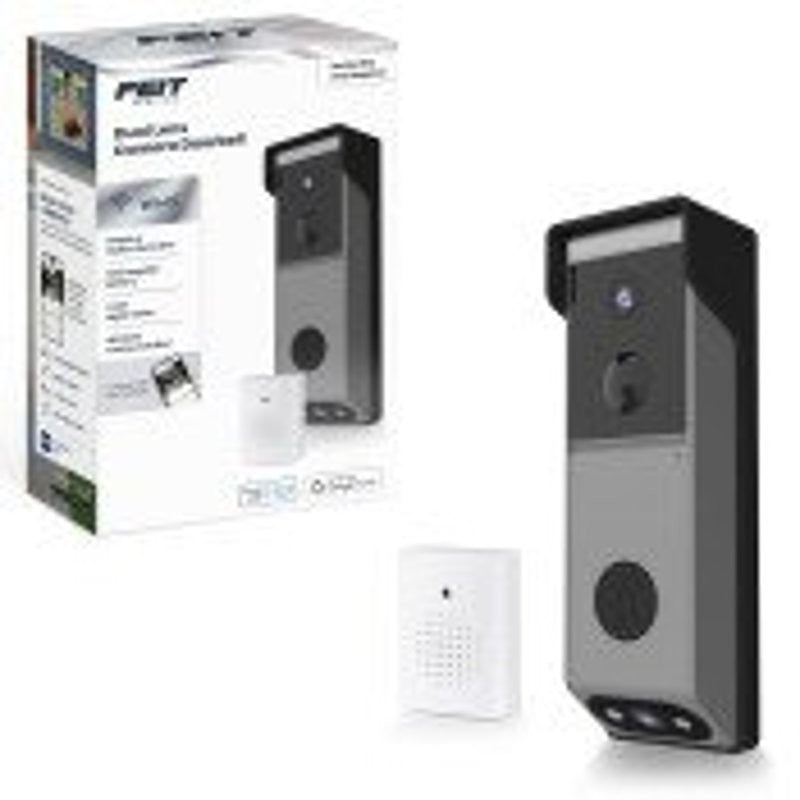 Feit Electric CAM2/DOOR/WIFI/BAT Smart Doorbell Dual Lens Camera, Battery, 1080 pixel Resolution, Wi-Fi Connectivity: Yes