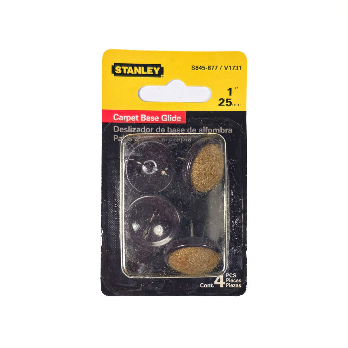 Nail On Carpeted Glides 1 Inch 4 Pack