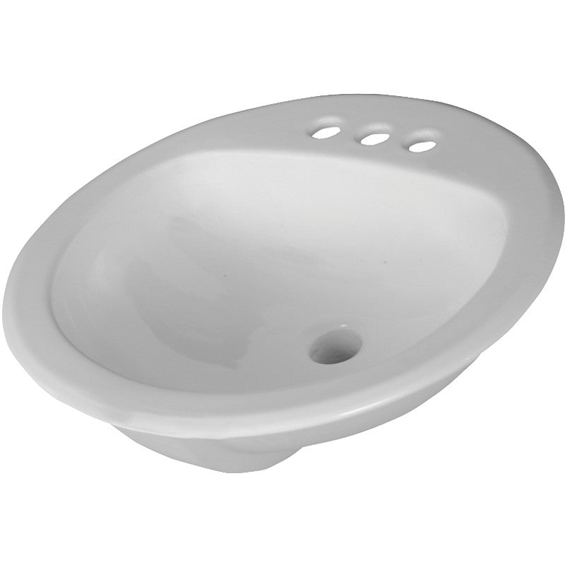 American Standard Rondalyn Series 0491019.020 Countertop Sink, Round Basin, 3-Deck Hole, 19-1/8 in OAW, 7.79 in OAH