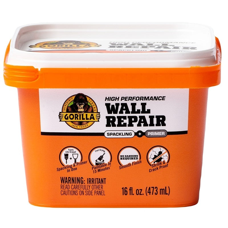 Gorilla 103963 High-Performance Wall Repair, Semi-Solid, Off-White, 16 fl-oz Tub (Pack of 4)