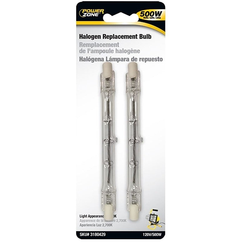 PowerZone ORHLB500T32P Halogen Bulb, T3 Lamp, Bright White Light, 4.64 in long