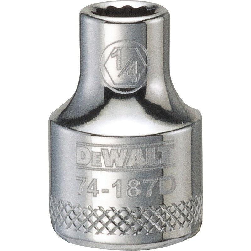 DEWALT DWMT74187OSP Hand Socket, 1/4 in Socket, 3/8 in Drive, 12-Point, Vanadium Steel, Polished Chrome