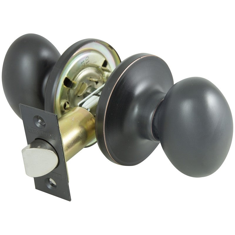 ProSource TYLX730V-PS Passage Knob, Metal, Aged Bronze, 2-3/8, 2-3/4 in Backset, 1-3/4 to 1-3/8 in Thick Door