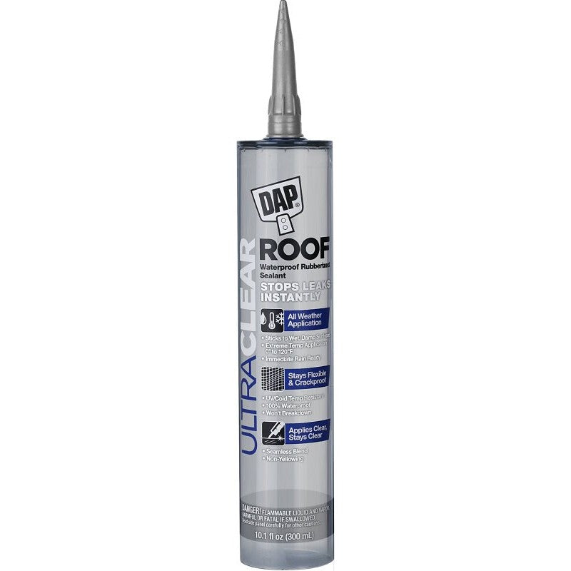 DAP 18395 Rubberized Sealant, Crystal Clear, Liquid, 10.1 fl-oz Cartridge (Pack of 12)