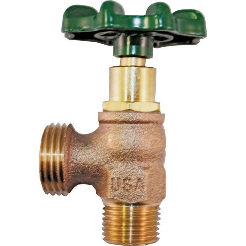 Arrowhead Brass 221LF Boiler Drain, 1/2 x 3/4 in Connection, MIP x Hose Thread, 125 psi Pressure, 8 to 9 gpm