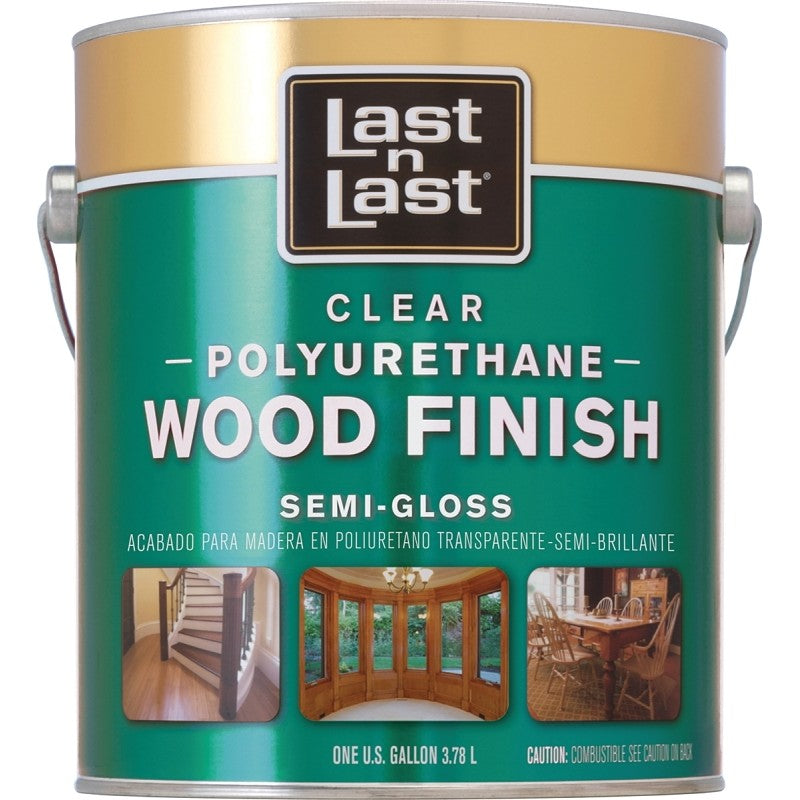 Last n Last 53531 Polyurethane Wood Finish, Semi-Gloss, Liquid, Clear, 1 gal, Can (Pack of 4)