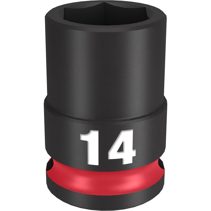 Milwaukee SHOCKWAVE Impact Duty Series 49-66-6138 Shallow Impact Socket, 14 mm Socket, 3/8 in Drive, Square Drive